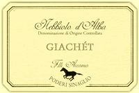 Etichetta Nebbiolo d'Alba "Giachét" D.o.c.