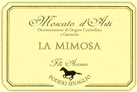 Etichetta Moscato d'Asti "La Mimosa" D.o.c.g.