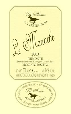 Etichetta Passito di uve Moscato "Le Monache" [ fronte e retro ]